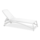 biały regulowany leżak