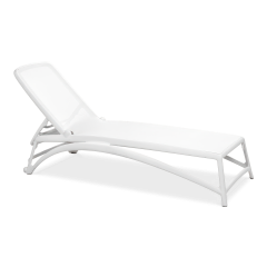 biały regulowany leżak