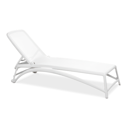 biały regulowany leżak
