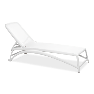 biały regulowany leżak