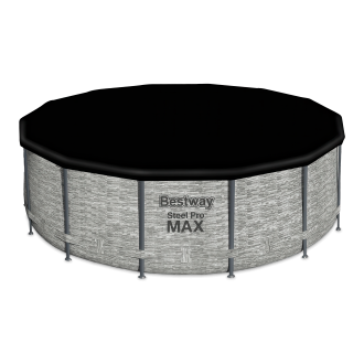 okrągły czarny pokrowiec do basenu