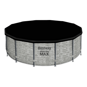 okrągły czarny pokrowiec do basenu