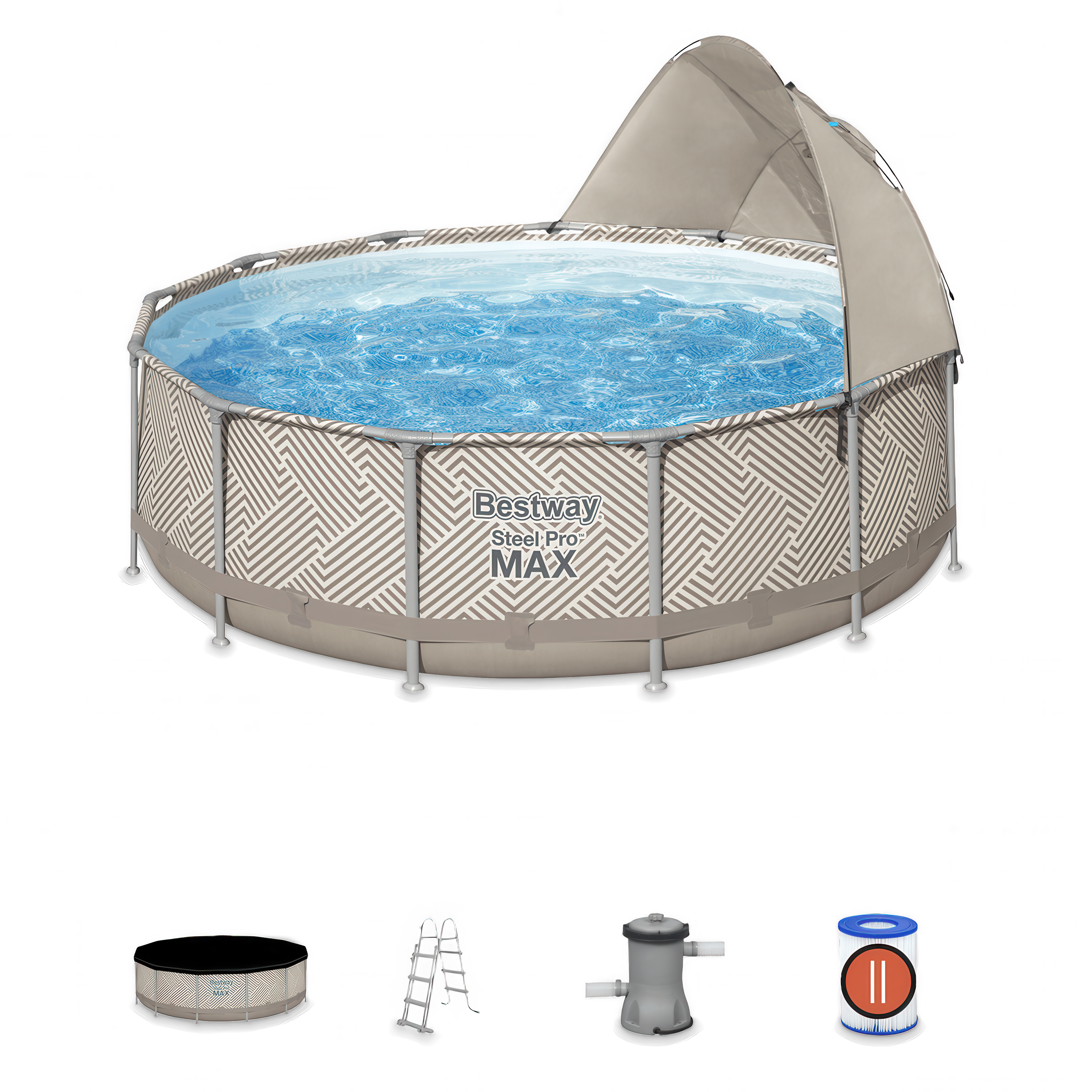 Okrągły basen z baldachimem 4x1m STEEL PRO MAX - Bestway