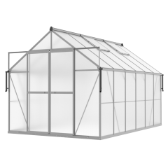 Aranżacja srebrnej szklarni z poliwęglanu