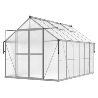 Aranżacja srebrnej szklarni z poliwęglanu