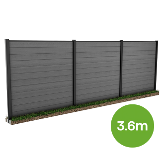 Szare ogrodzenie 3,6 m do mocowania w gruncie - Keter miniatura