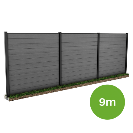 Szare ogrodzenie 9 m do mocowania w gruncie – Keter miniatura
