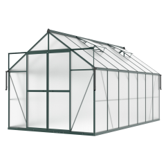 aranżacja ciemno zielonej szklarni na pomidory