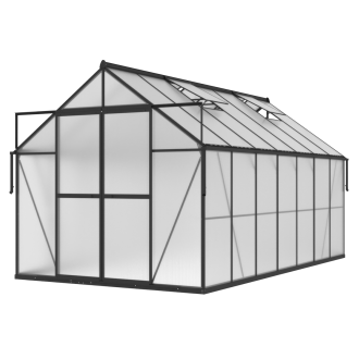 aranżacja czarnej szklarni z poliwęglanu "slide in"