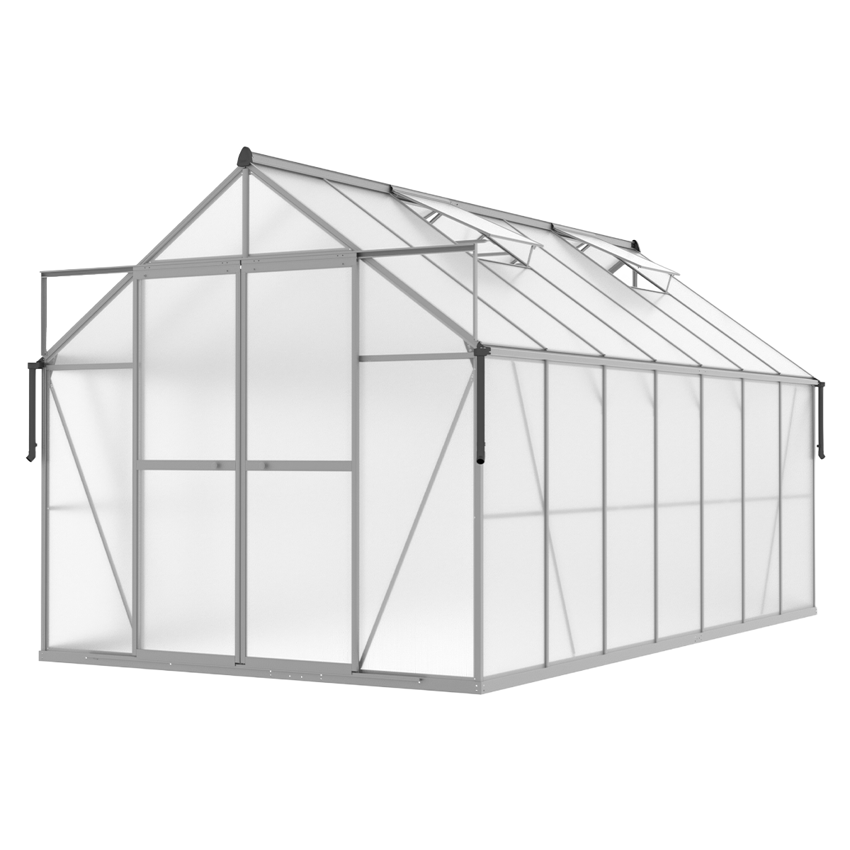 aranżacja na tarasie szklarni z poliwęglanu "slide in" 