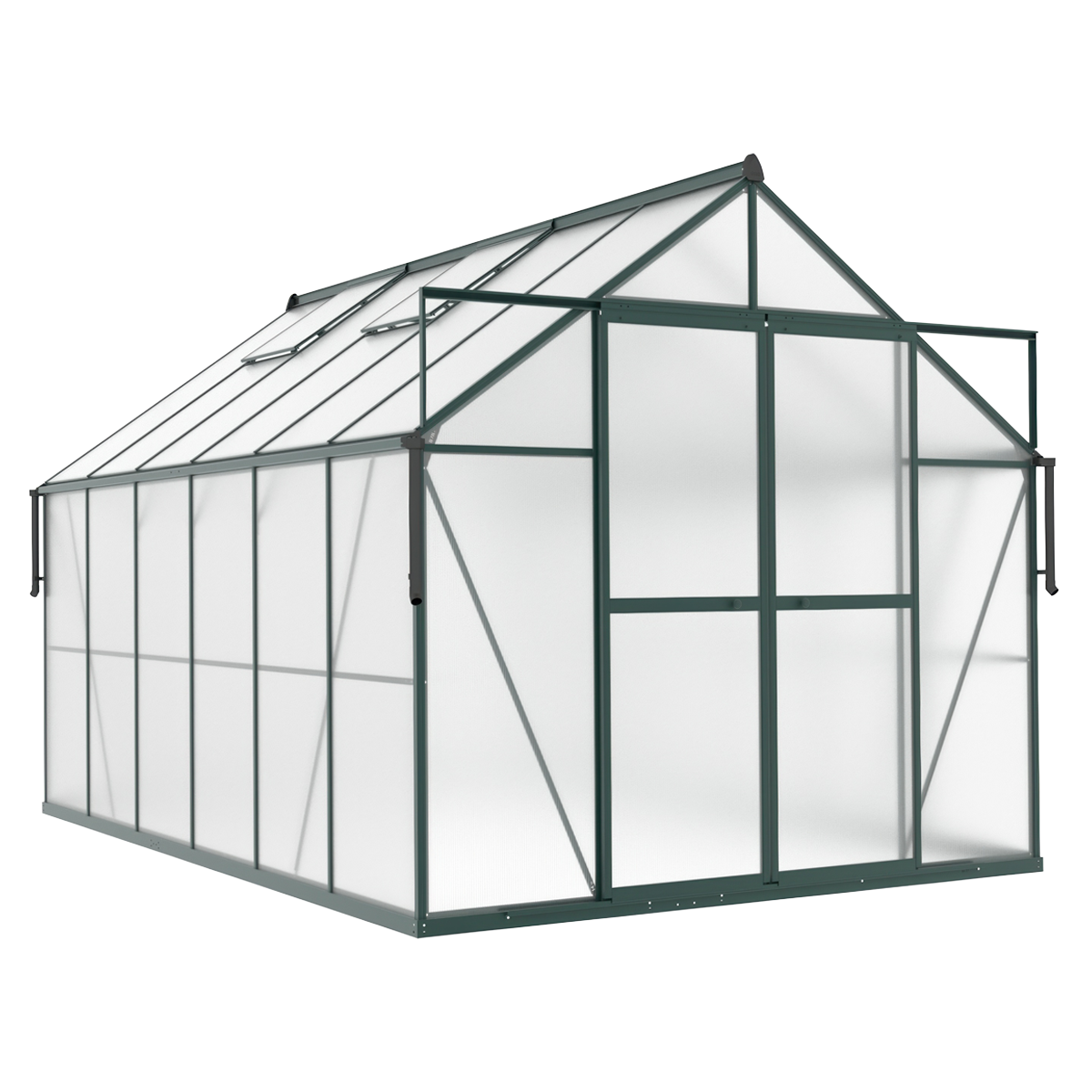 Szklarnia ogrodowa poliwęglanowa Slide-In 244x370cm Dark Green - Cultivo