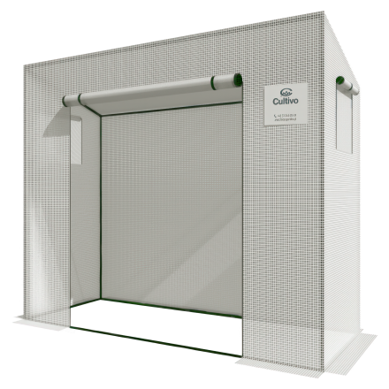 Widok boczny szklarni ogrodowej na pomidory 200x77 cm kolor biały