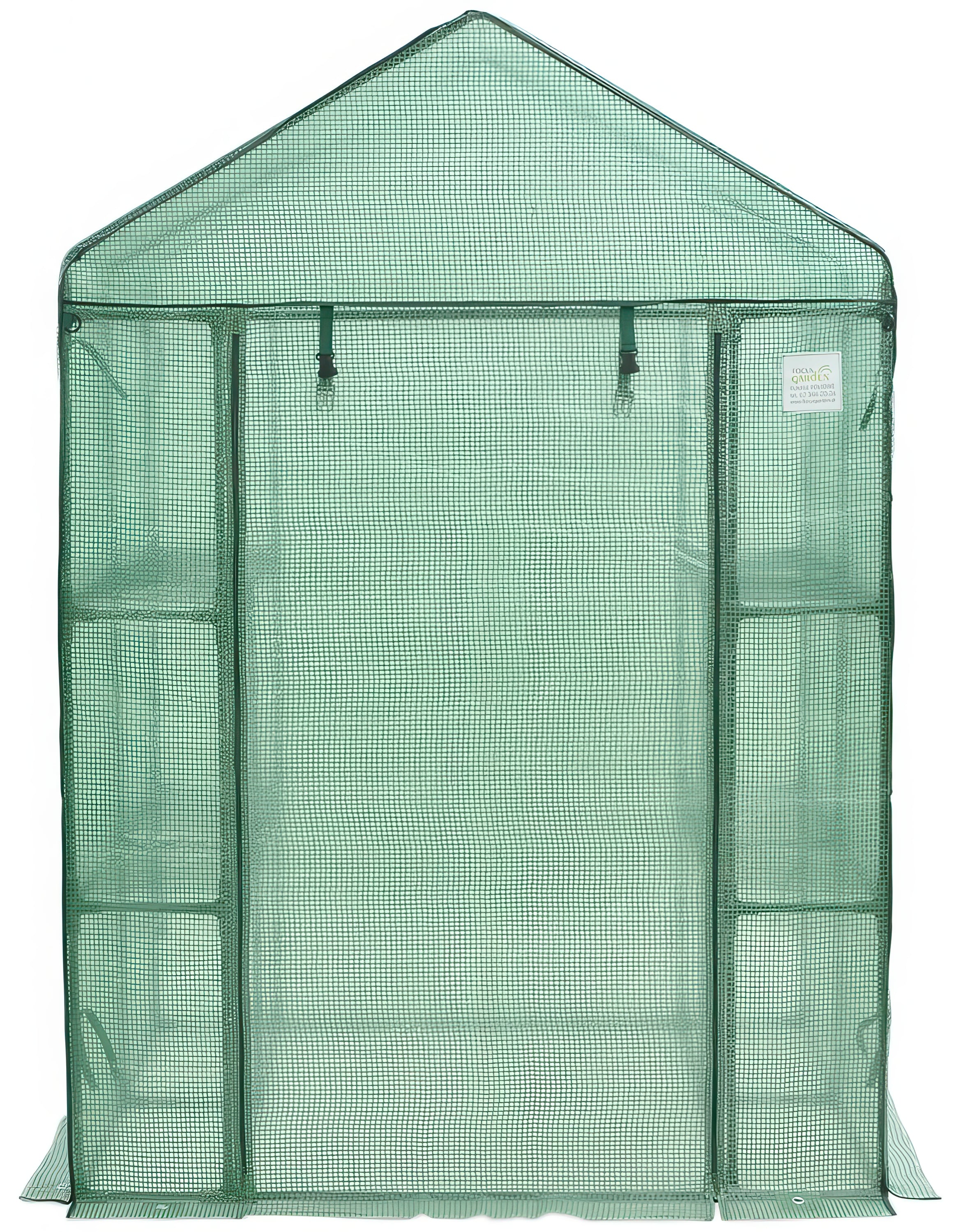 Szklarnia tunel foliowy 8 półek 140x140 cm kolor zielony od Cultivo widok na tył