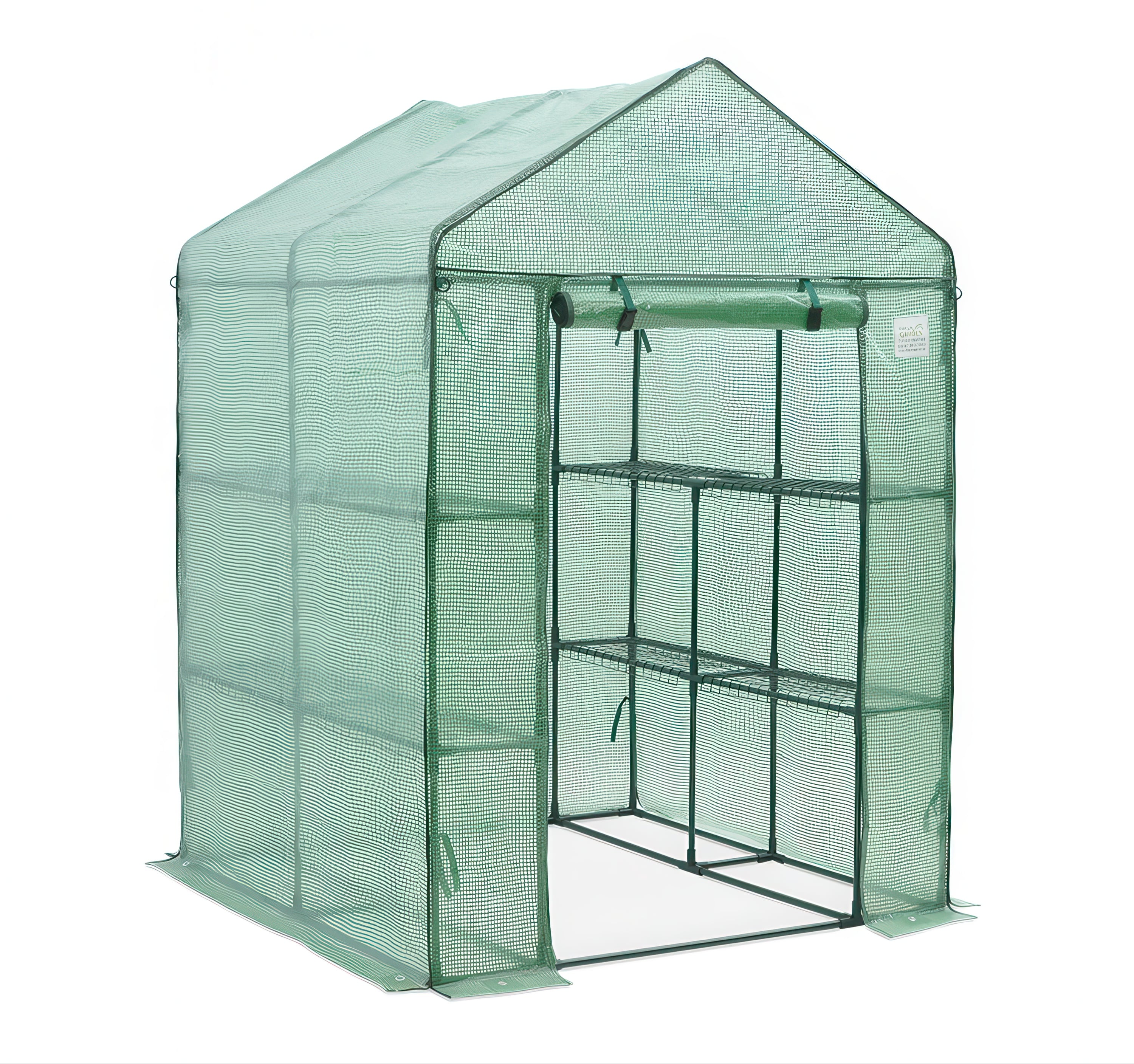 Szklarnia tunel foliowy 8 półek 140x140 cm kolor zielony od Cultivo widok boczny