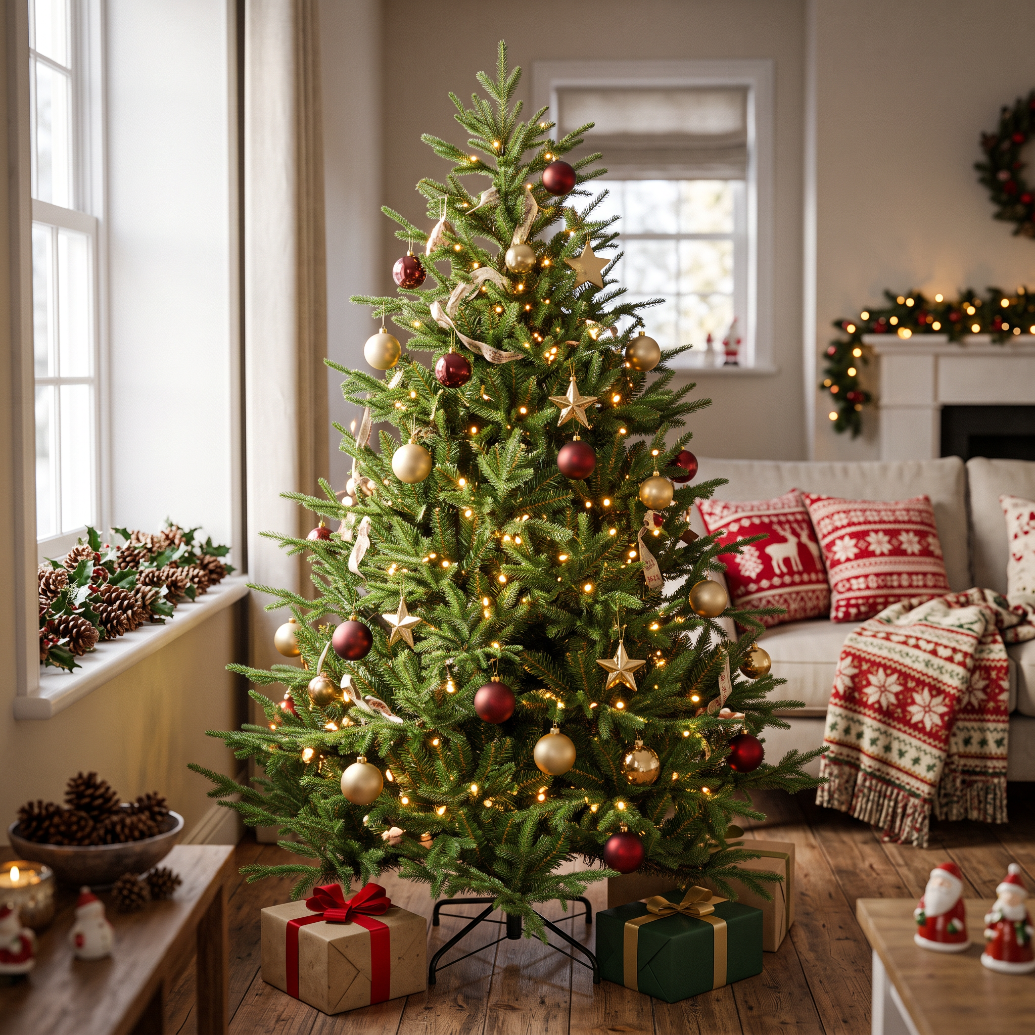 Sztuczna choinka inspirowana jodłą kaukaską HOLLY 180 cm - MOODME — aranżacja
