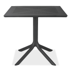 czarny stół ogrodowy na jednej nóżce