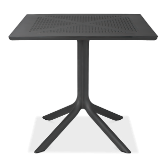 czarny stół ogrodowy na jednej nóżce