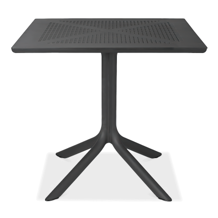 czarny stół ogrodowy na jednej nóżce