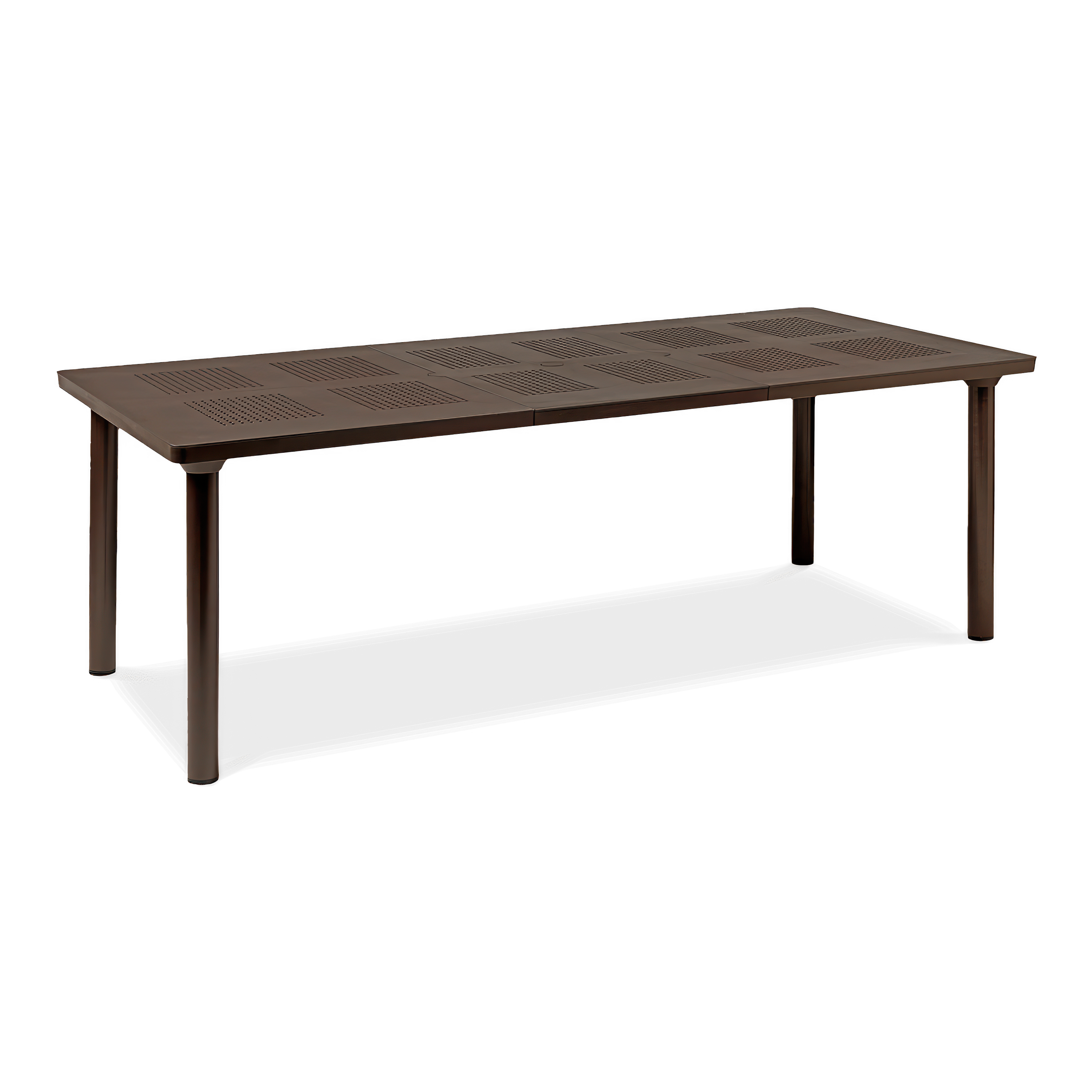 brązowy stół ogrodowy