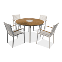 Ogrodowy zestaw jadalniany TACOMA Fi120/4+1 White - Focus Garden