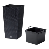 Doniczka wysoka Rato Square 26x26x50cm antracyt - PROSPERPLAST