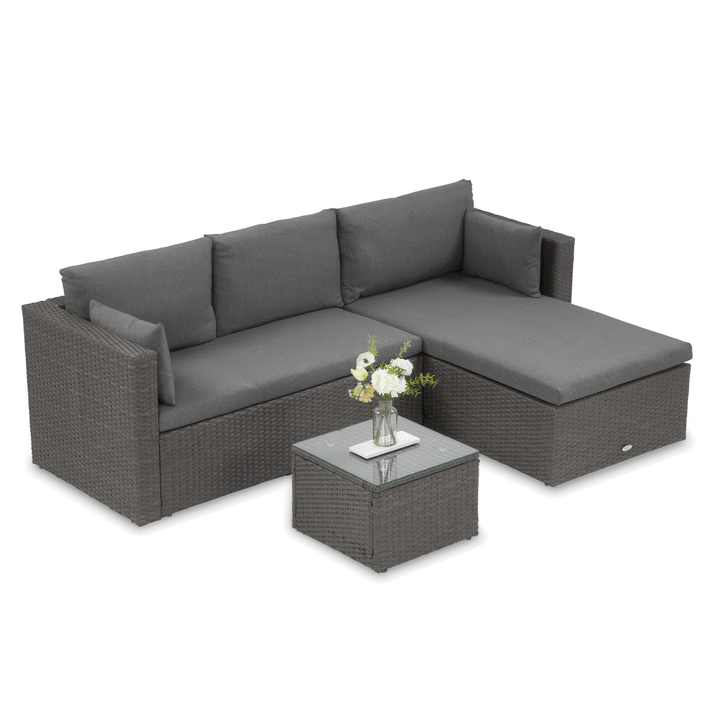 Grafitowy narożnik technorattanowy 