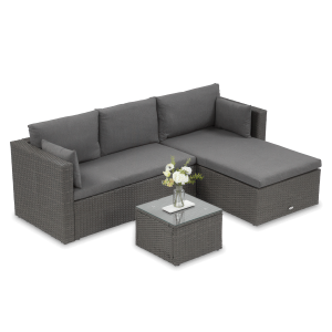 Grafitowy narożnik technorattanowy