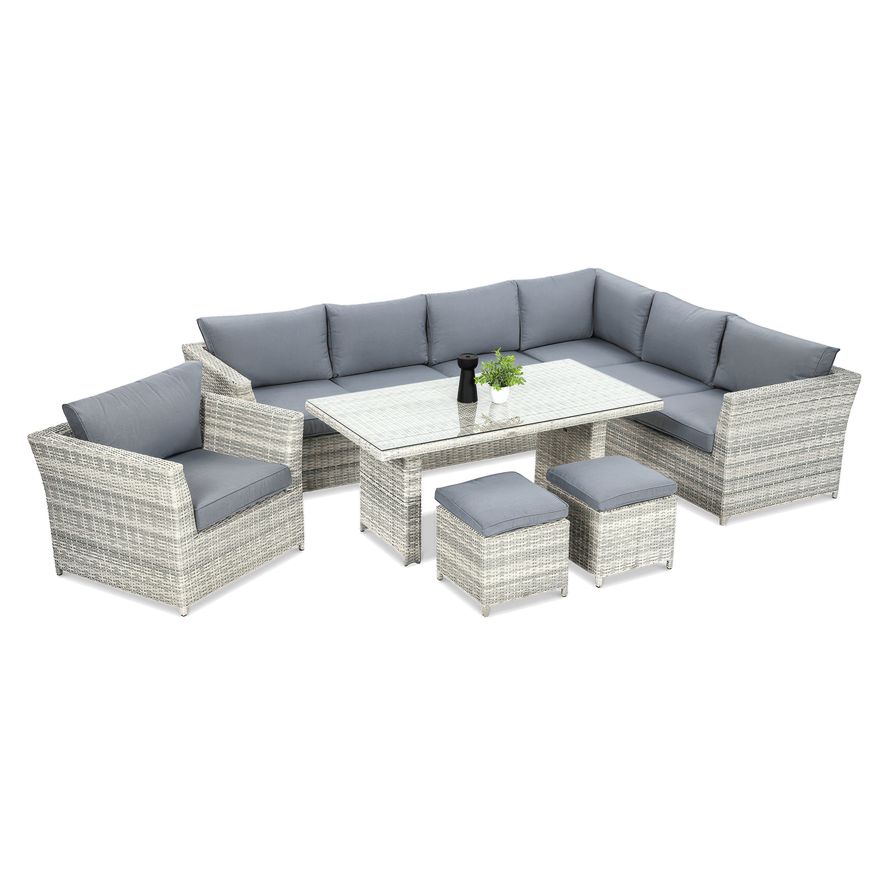 Zestaw moniz dining plus w kolorze biało szarym 