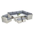 Zestaw moniz dining plus w kolorze biało szarym