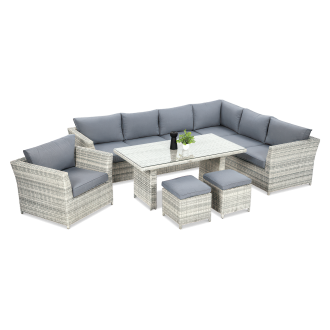 Zestaw moniz dining plus w kolorze biało szarym