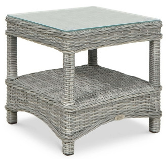 Technorattanowy st&oacute;ł z zestawu TRIVENTO DUO Stone Grey