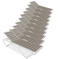 Zestaw leżaków LOMBOK White Taupe 10 szt. - Focus Garden