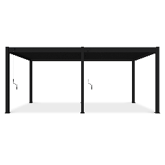 antracytowa pergola deluxe 3.6x6 stojąca na tarasie w słoneczny dzień