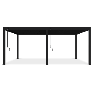 antracytowa pergola deluxe 3.6x6 stojąca na tarasie w słoneczny dzień