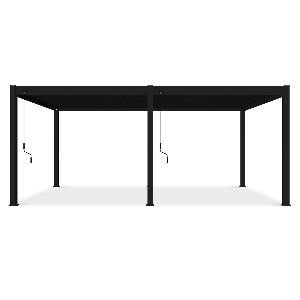 antracytowa pergola deluxe 3.6x6 stojąca na tarasie w słoneczny dzień