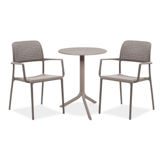 brązowy zestaw krzeseł i stolika na taras