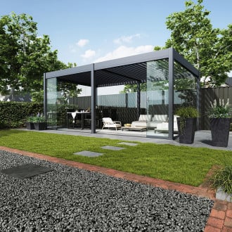 Pergola tarasowa Deluxe Automatic+LED 3.6x6 w kolorze antracytowym