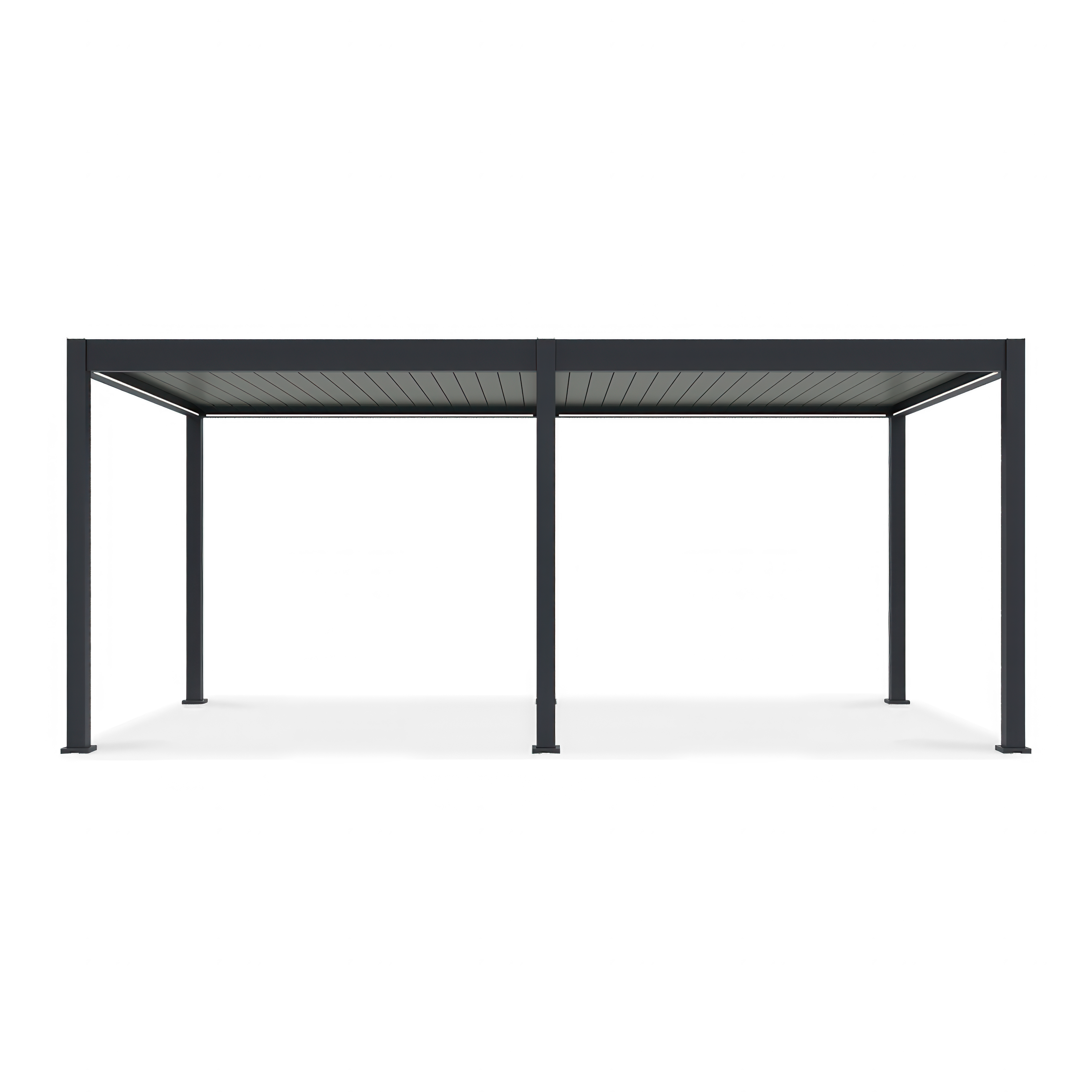 Bioklimatyczna pergola tarasowa ELEGANCE AUTOMATIC 3x6 z oświetleniem LED Anthracite/Light Grey - Gutroof