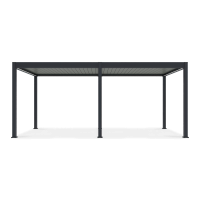 Bioklimatyczna pergola tarasowa ELEGANCE AUTOMATIC 3x6 z oświetleniem LED Anthracite/Light Grey - Gutroof