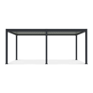 Bioklimatyczna pergola tarasowa ELEGANCE AUTOMATIC 3x6 z oświetleniem LED Anthracite/Light Grey - Gutroof