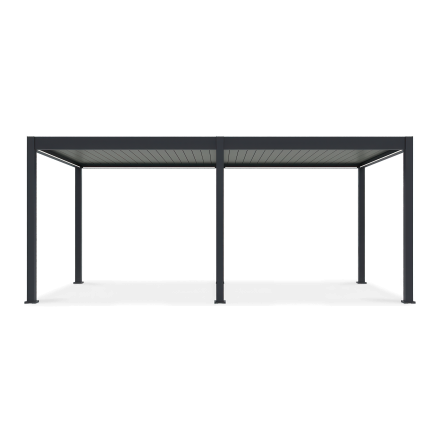 Bioklimatyczna pergola tarasowa ELEGANCE AUTOMATIC 3x6 z oświetleniem LED Anthracite/Light Grey - Gutroof