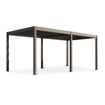 Bioklimatyczna pergola tarasowa ELEGANCE AUTOMATIC 3x6 z oświetleniem LED Taupe - Gutroof