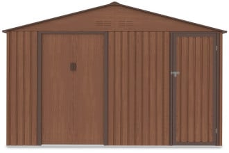 Ogrodowy domek FALCON Walnut od firmy Hardmaister na narzędzia z wydzielonymi dwoma pomieszczeniami