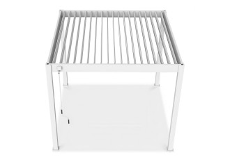 Widok z g&oacute;ry a panele dachowe pergoli tarasowej ELEGANCE 3x3 White - Gutroof