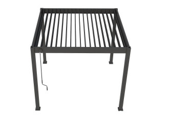 Widok z g&oacute;ry na lamele pergoli tarasowej ELEGANCE 3x3 Anthracite