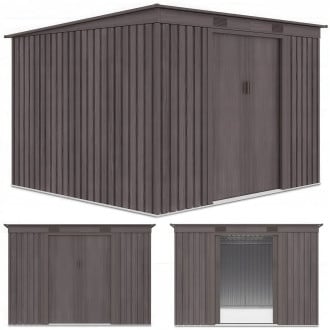 Zdjęcie z trzema rzutami domku narzędziowego OREGON 261x181cm Light Wood - Hardmaister