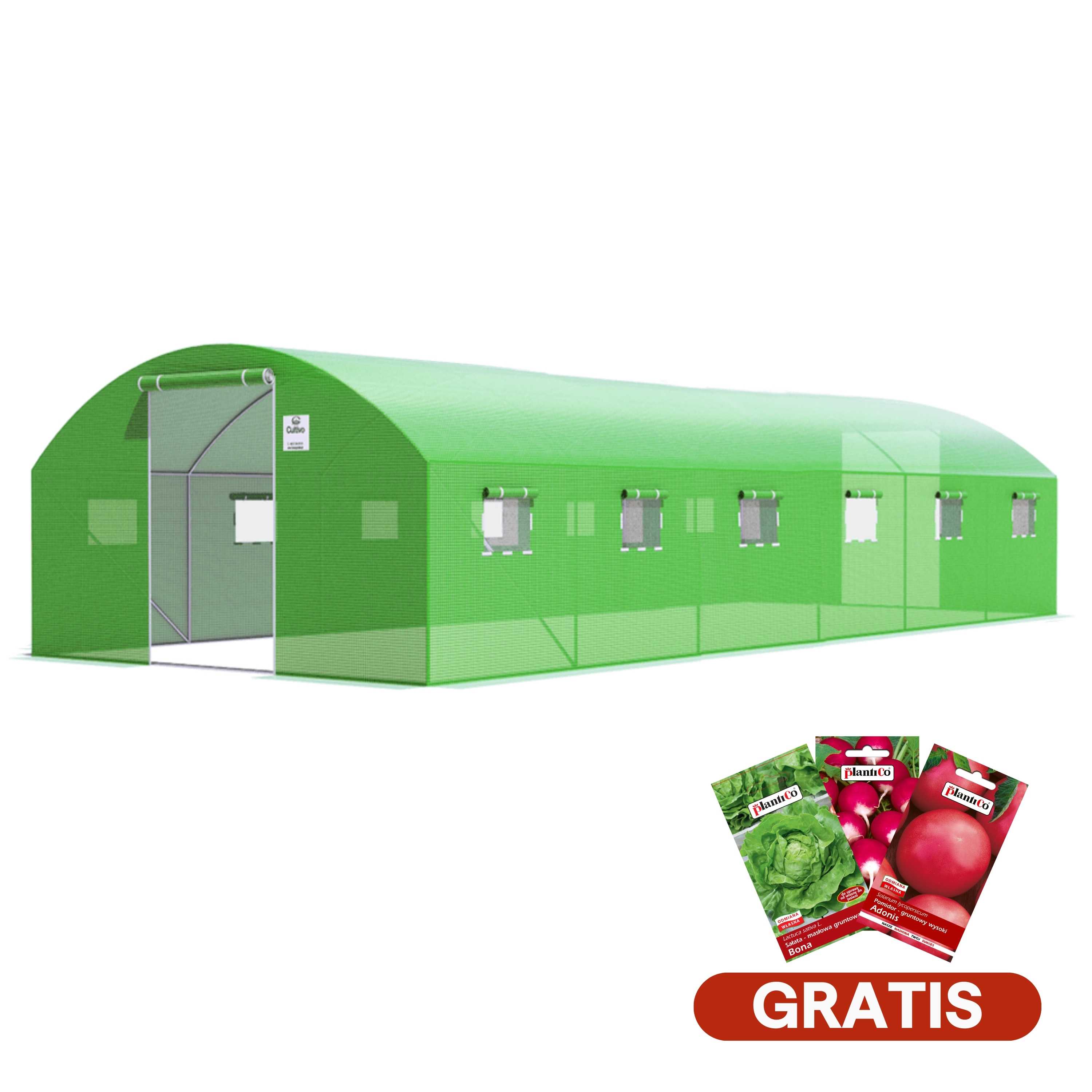 tunel z podwójnymi drzwiami na pomidory, zielony, nasiona gratis