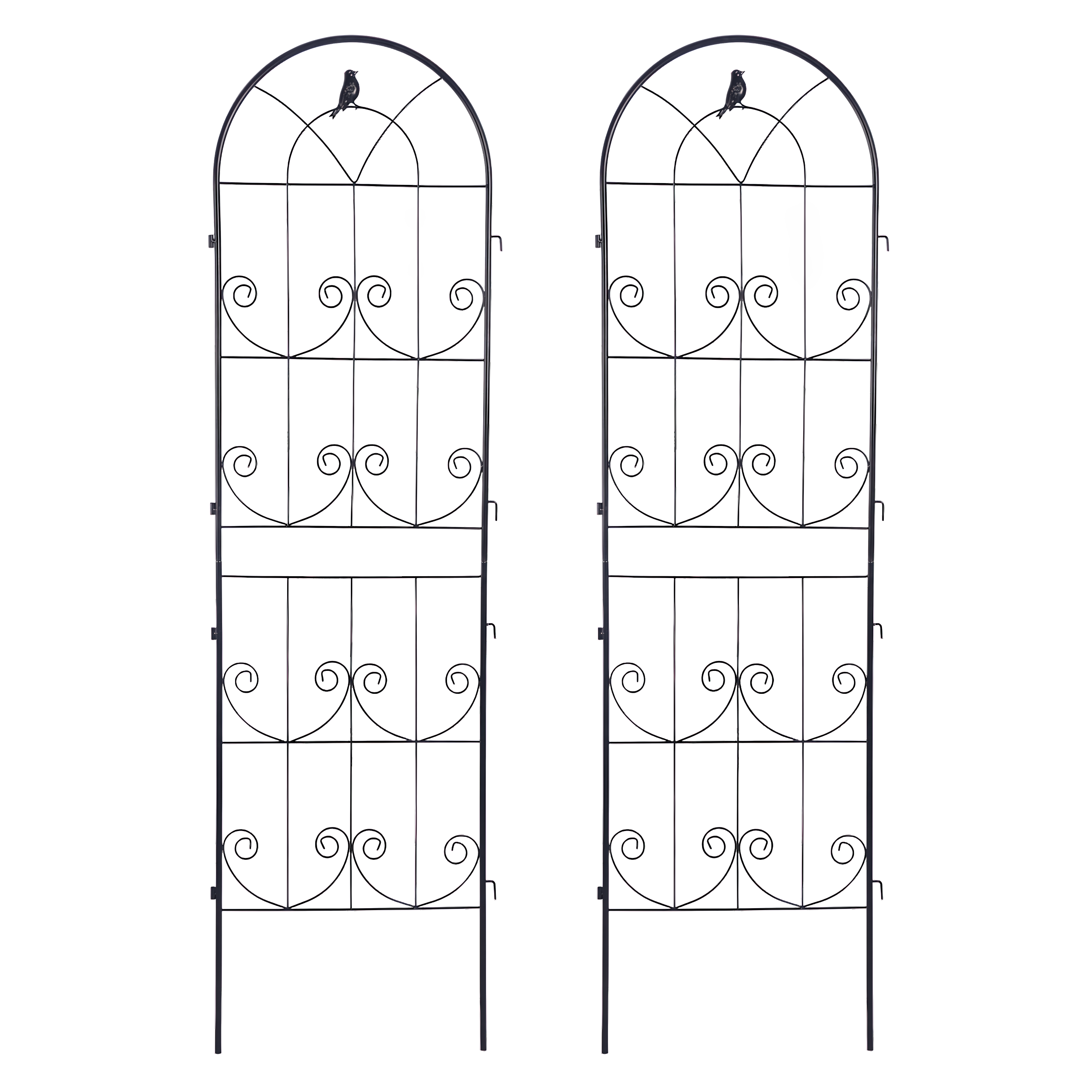 Dwie czarne podpórki do roślin o wymiarze 190x55 cm od firmy Cultivo