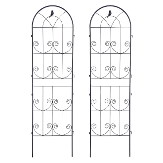 Dwie czarne podpórki do roślin o wymiarze 190x55 cm od firmy Cultivo