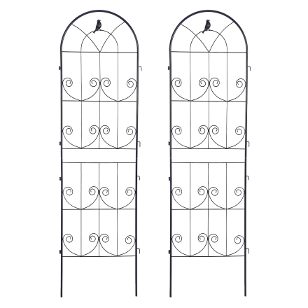 Dwie czarne podpórki do roślin o wymiarze 190x55 cm od firmy Cultivo